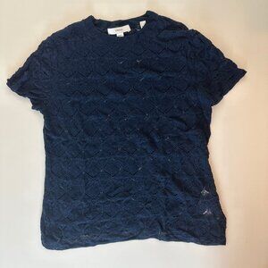 VINCE Lace Knit Crewneck Top